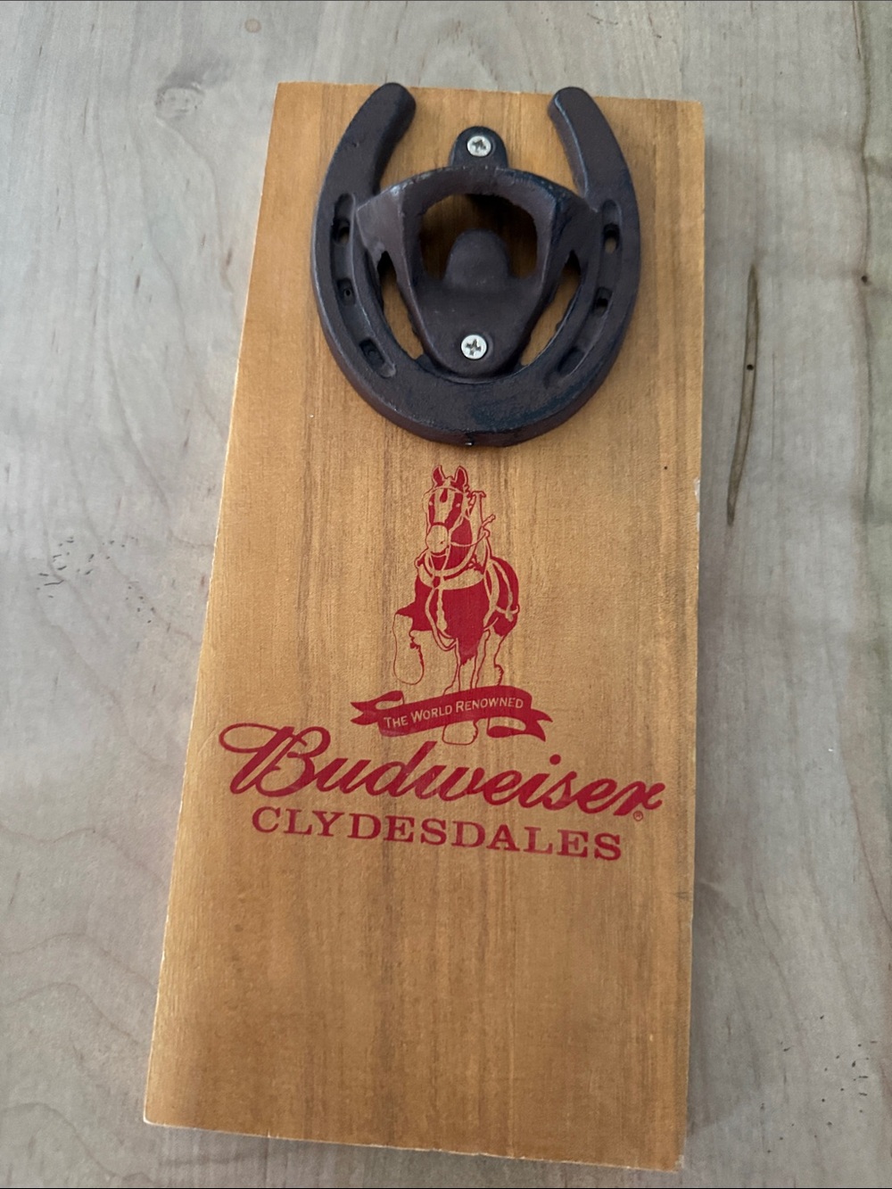 Budweiser Red and Brown Clydesdales Wall-Mount Bottle Opener